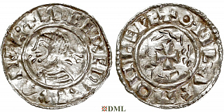 Денарий, Англия, Æthelred II (978-1016), м.д. Lewes, монетарий Onlaf 