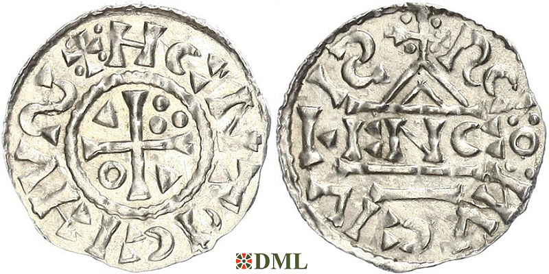 Денарий, Германия, Бавария, Heinrich II (1002-1024), м.д. Regensburg, монетарий ENCO, Hahn 1976, 27d8