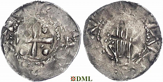 Денарий, Германия, Швабия, Konrad II (1024-1039), м.д. Esslingen, Dbg.