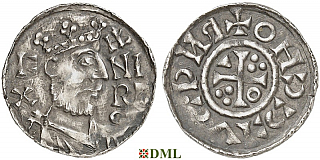 Денарий, Германия, Бавария, Heinrich II (1002-1024), м.д. Regensburg, монетарий ECCHO, Hahn 1976, 29b3