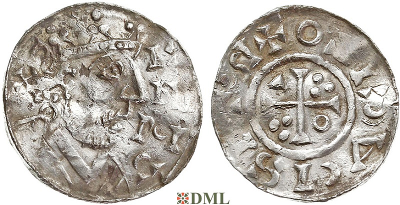 Денарий, Германия, Бавария, Heinrich II (1002-1024), м.д. Regensburg, монетарий IZO, Hahn 1976, 29c4