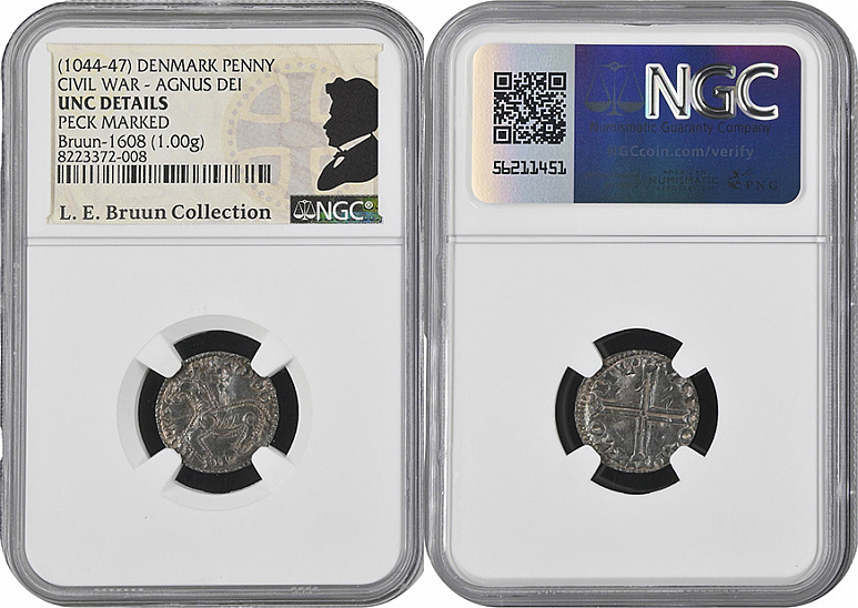 Денарий, Дания, Magnus I (1042-1047), м.д. Lund, Hbg. 15