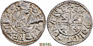 Денарий, Англия, Æthelred II (978-1016), м.д. Canterbury, монетарий Eadweald, North 770