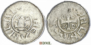 Денарий, Германия, Саксония, Otto III (983-1002), м.д. Goslar, type OAP