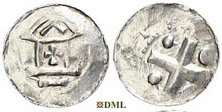 Денарий, Германия, Франкония, Otto III (983–1002), м.д. Mainz, Dbg. 778/779