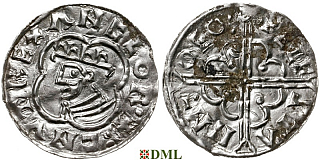 Денарий, Англия, Cnut (1016-1035), м.д. York, монетарий Ælfstan, North 781