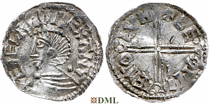 Денарий, Англия, Æthelred II (978-1016), м.д. London, монетарий Leofwine, North 774