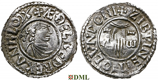 Денарий, Англия, Æthelred II (978-1016), м.д. London, монетарий Sibwine, North 766