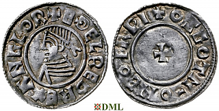 Денарий, Англия, Æthelred II (978-1016), м.д. York, монетарий Osgod, North 777