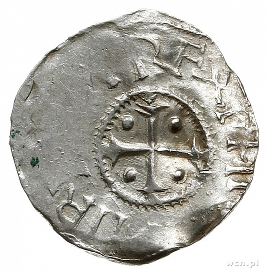 Денарий, Германия, Нижняя Лотарингия, Heinrich II (1002-1024), м.д. Koln, Dbg 1176