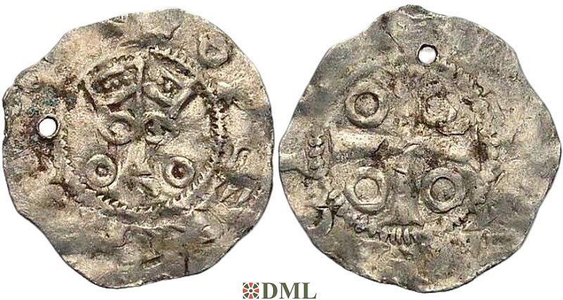 Денарий, Германия, Нижняя Лотарингия, Heinrich IV (1056-1106), м.д. Tiel, Ilisch 2000, 3.25