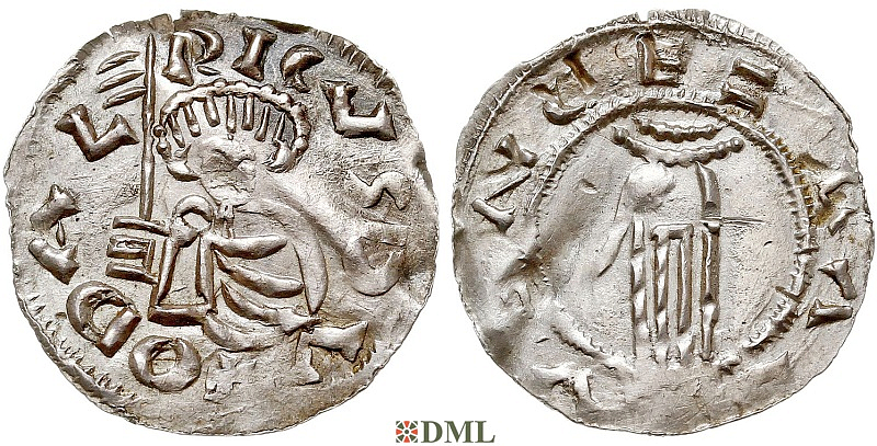 Денарий, Чехия, Богемия, Oldřich (1012-1034), м.д. Praga, Šmerda 132