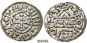 Денарий, Германия, Бавария, Heinrich II (1002-1024), м.д. Regensburg, монетарий ANZO, Hahn 1976, 27a2