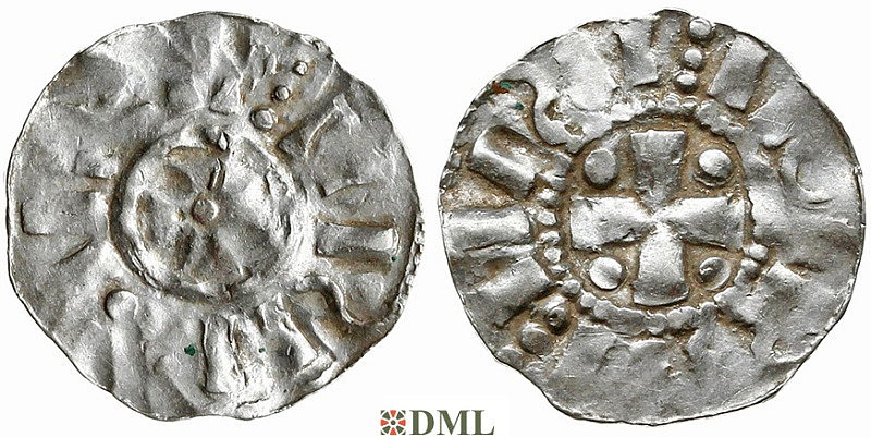 Денарий, Германия, Нижняя Лотарингия, Heinrich II (1002-1024), unknown mints, Ilisch 2000, 20.6