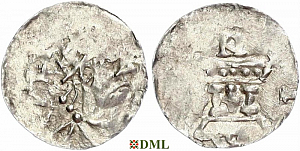 Денарий, Германия, Швабия, Heinrich II (1002-1024), м.д. Strassburg, Dbg. 916