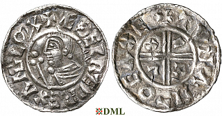 Денарий, Англия, Æthelred II (978-1016), м.д. Exeter, монетарий Tuna, North 770