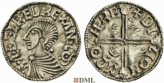 Денарий, Англия, Æthelred II (978-1016), м.д. Hereford, монетарий Dilion