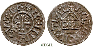 Денарий, Германия, Бавария, Heinrich II (1002-1024), м.д. Regensburg, монетарий SICCI, Hahn 1976, 27h1