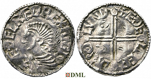 Денарий, Англия, Æthelred II (978-1016), м.д. London, монетарий Ædelperd, North 774