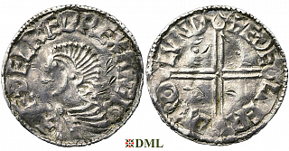Денарий, Англия, Æthelred II (978-1016), м.д. London, монетарий Ædelperd, North 774