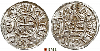Денарий, Германия, Бавария, Kg Heinrich II (1002-1014), м.д. Regensburg, монетарий ECCO, Hahn 1976, 27c1