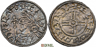 Денарий, Англия, Cnut  (1016-1035), м.д. Bruton, монетарий Ælfelm, North 790