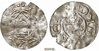 Денарий, Германия, Саксония, Нижняя Саксония , Otto III (983-1002), м.д. Goslar, type OAP