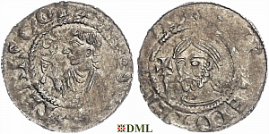 Денарий, Германия, Саксония, Anonymous bishop, м.д. Gittelde, Dbg. 1222