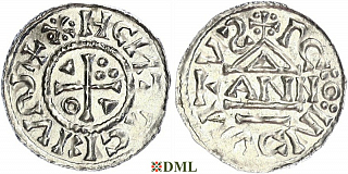 Денарий, Германия, Бавария, Heinrich II (1002-1024), м.д. Regensburg, монетарий ANNO, Hahn 1976, 27a3