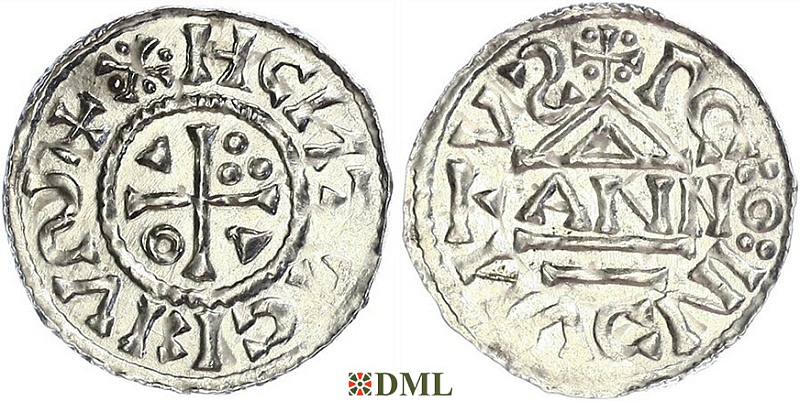 Денарий, Германия, Бавария, Heinrich II (1002-1024), м.д. Regensburg, монетарий ANNO, Hahn 1976, 27a3