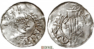 Денарий, Германия, Швабия, Heinrich II (1002-1024), м.д. Esslingen, Dbg. 951