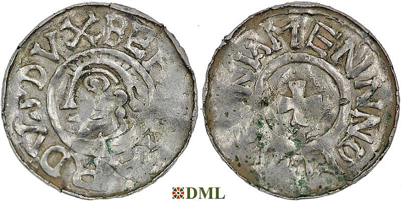 Денарий, Германия, Саксония, Bernhard I (973-1011), м.д. Luneburg, Dbg. 585