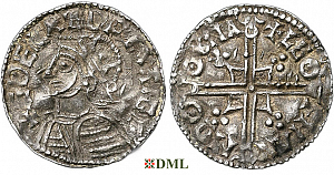 Денарий, Англия, Æthelred II (978-1016), м.д. Oxford, монетарий Leofman, North 775