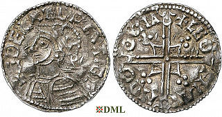 Денарий, Англия, Æthelred II (978-1016), м.д. Oxford, монетарий Leofman, North 775