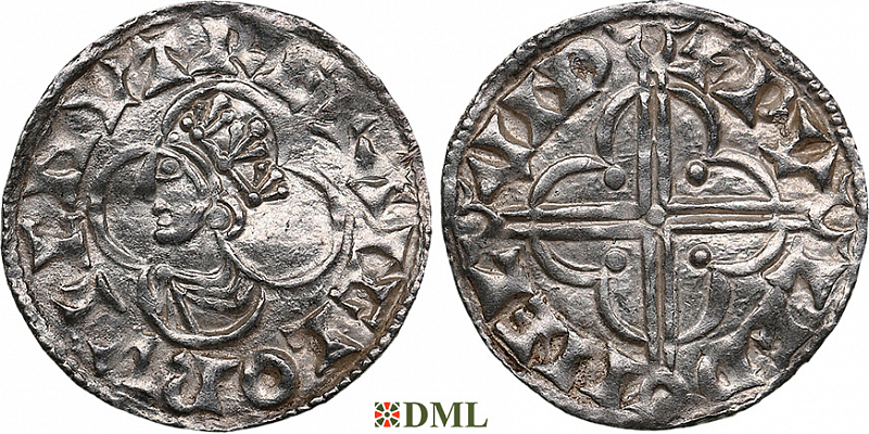 Денарий, Англия, Cnut (1016-1035), м.д. London, монетарий Wulfwine, North 781
