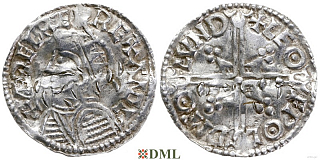 Денарий, Англия, Æthelred II (978-1016), м.д. London, монетарий Leofwold, North 775