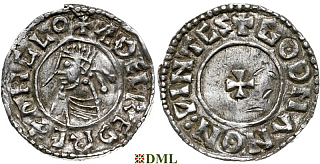 Денарий, Англия, Æthelred II (978-1016), м.д. Winchester, монетарий Godman, North 777