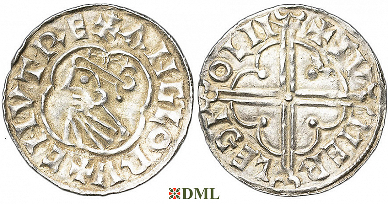 Денарий, Англия, Cnut (1016-1035), м.д. Lincoln, монетарий Svmerledi, North 781