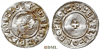 Денарий, Англия, Æthelred II (978-1016), м.д. York, монетарий Cetel, North 777