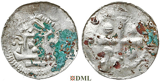 Денарий, Германия, Саксония, Bardo (1031-1051), м.д. Erfurt, Dbg. 878