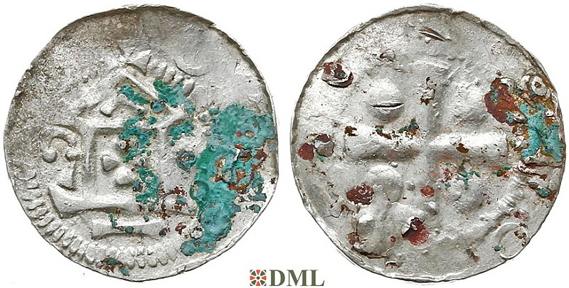 Денарий, Германия, Саксония, Bardo (1031-1051), м.д. Erfurt, Dbg. 878