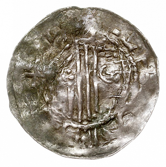 Денарий, Германия, Швабия, Heinrich II (1002-1024), м.д. Esslingen, Dbg. 951