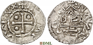 Денарий, Германия, Бавария, Heinrich I (948-955), м.д. Nabburg, монетарий PER, Hahn 1976, 65a1.A