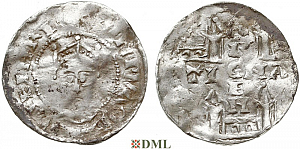 Денарий, Германия, Швабия, Heinrich II (1002-1024), м.д. Strassburg, Dbg. 920