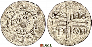 Денарий, Германия, Нижняя Лотарингия, Hermann (1020-1051), м.д. Emden, Dbg. 772/773