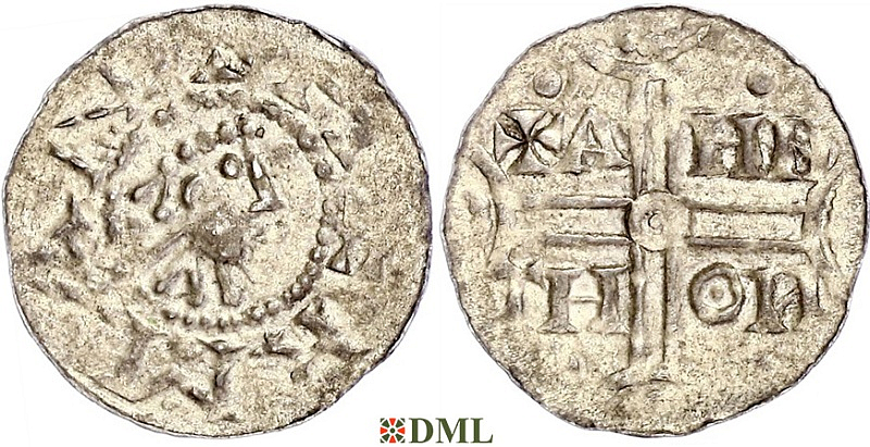 Денарий, Германия, Нижняя Лотарингия, Hermann (1020-1051), м.д. Emden, Dbg. 772/773