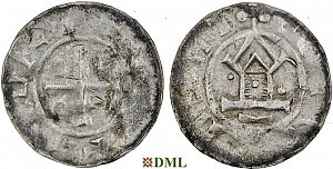 Денарий, Германия, Саксония, Otto III (983-1002), м.д. Goslar, type OAP