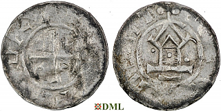Денарий, Германия, Саксония, Otto III (983-1002), м.д. Goslar, type OAP