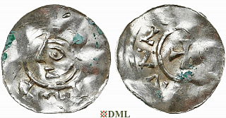 Денарий, Германия, Саксония, Bernard I (973-1011), м.д. Bardowick, Dbg. 586