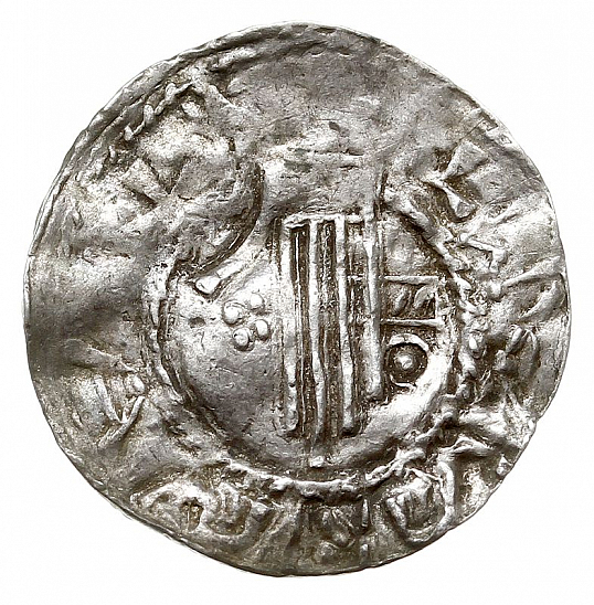 Денарий, Германия, Швабия, Heinrich II (1002-1024), м.д. Esslingen, Dbg. 951